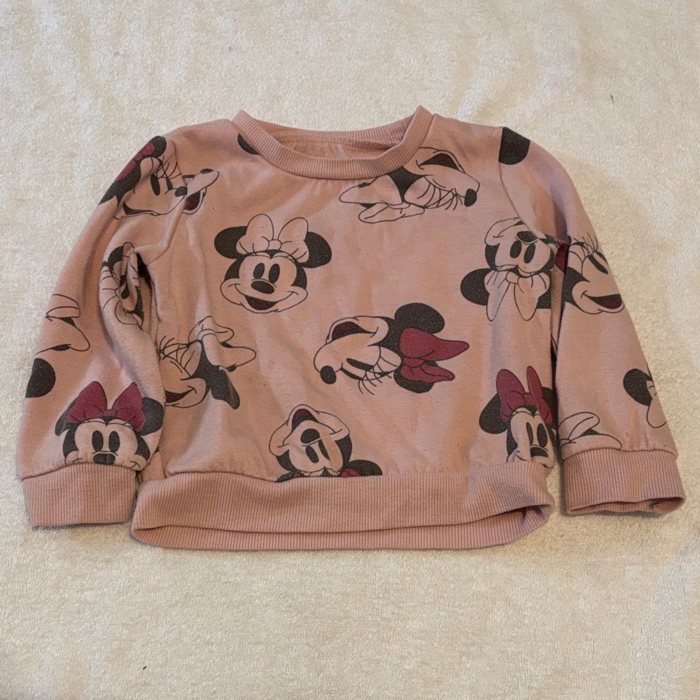 Disney Mauve Pink Minnie Mouse Pullover Sweatshirt